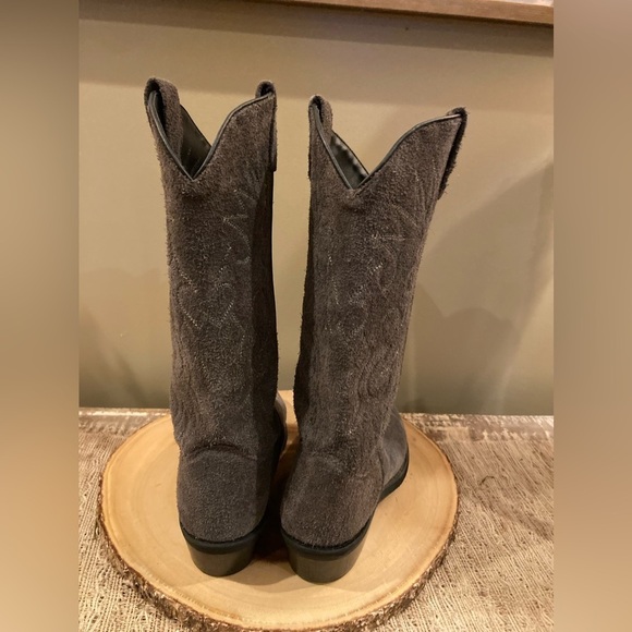 Old West Women’s 8D Gray Suede Leather Cowboy Boots Western Cowgirl‎ Well Made - Picture 12 of 16
